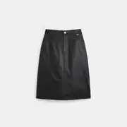 Leather A-line Skirt