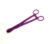 Pet Tarantula Reptile Feeding Clip 7.5" Purple Plastic Tong Flat Edge Grabber