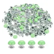 100Set Leather Rivets Studs, 7mm/0.3" Purse Handbag Feet, Light Green