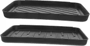 Generic 2pcs Shoe Plate Pad Water Mat Defrosting Tray Shoe Rug Shoe Tray Rubber Shoe Mat Shoe Mat for Entryway Boot Rack Entryway Shoe Mat Boot Tray Large Mud Mats for Dogs Black Plastic
