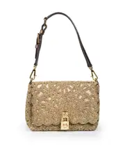 Gold Lurex Padlock Shoulder Bag