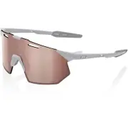 100% Hypercraft SQ Sunglasses Matte Stone Grey/Crimson Silver
