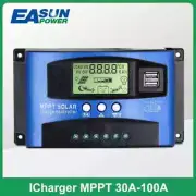 MPPT Solar Charge Controller 100A Dual USB LCD Display 12V 24V Solar Cell Panel
