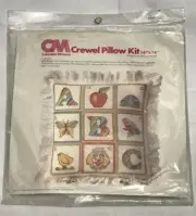 ABC Pillow Vtg 1978 Columbia Minerva Crewel Pillow Kit #7912 SEALED