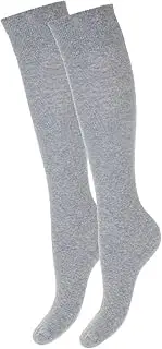 [MILENA PEŁNA SWOBODA RUCHU] MILENA Soft Breathable Over the Knee Socks with Elastic Fit and Non-Slip Grip Perfect for Everyday, Work, Sports and Cosplay - Versatile Matching, Light Heather, Light heather, 37-41