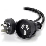 Alogic 2m Aus 3 Pin Mains Power Extension Cable Black (M/F)