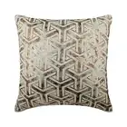 Decorative Pillow Cover Ivory 16"x16", Square Burlap Fabric - Foiled Contrast