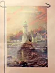 Tomas Kinkade Lighthouse Decorative Garden Flag 12" x 18" - NEW
