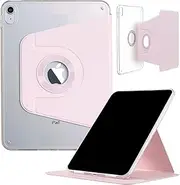 DMaos for iPad 10 (10.9'') 2022 Case, Magnetic Detachable Smart Cover, 360° Rotation Foldable Stand - Pink