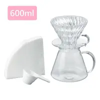 在飛比找ETMall東森購物網優惠-【HARIO】SIMPLY V60清透玻璃手沖組-600ML