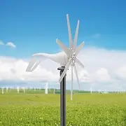 600W Wind Turbine Windmill Generator Kit,12V/24V/48V Wind Solar Generating Equipment Tools for Cabins Or Home Wind System (White,8 Blade),24v