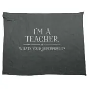 Im A Teacher Whats Your Superpower - Funny Novelty Soft Sport Microfiber Towel