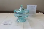 Fenton Candy Box Aquamarine. Family Signature 2006 #423 George W. Fenton