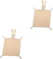 Kisangel Pcs Soft Cotton Security Blanket Rabbit Snuggle Toy Comforter Towel for Toddlers Towel for Night Sleep