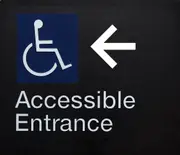 Accessible Entrance Braille Left Arrow