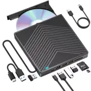 CD DVD Drive External For PC Laptop Windows 11 10 USB 3.0 Burner Reader Writer