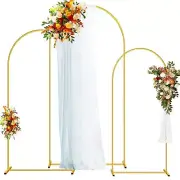 Arch Backdrop Stand, Gold Metal Balloon Arch Stand Set of 3 (7.2FT/6.6FT/6FT)...