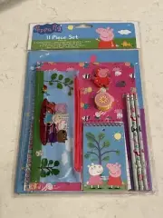 Peppa Pig 11 Piece Stationery Set School Supplies Folders Notebook Pencils New