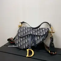 在飛比找PopChill優惠-[二手] Dior saddle老花馬鞍包 贈絕版背帶