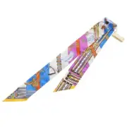 Hermes Twilly Brides Et Gris Horse Tough Charm Multicolor Silk Scarf