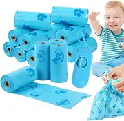 Mihauuke Diaper Garbage Bags - 16 Rolls Refillable Diaper Garbage Bags | Portable Toddler Supplies, Odor-Proof Sealed Cleaning Sack for Daycare Center Hospital Home Picnic Camping Car Travel