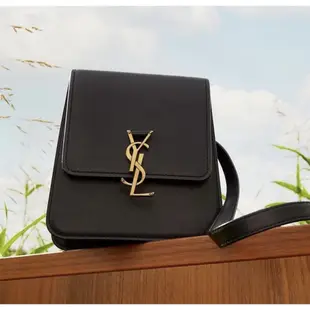 Saint Laurent 668809 YSL Kaia 南北翻蓋小牛皮包 黑色