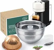 Sesama Vertuo Series Reusable Coffee Capsule Stainless Steel Compatible for VERTUO Next & VertuoPlus &Delonghi ENV135S Machine Coffee Pods Nespresso Reusable Pods Holder Only for Vertuo Next Machine