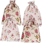 HIAKDOFT 4 Pack Empty Sachet Bags Cotton Drawstring Pouches for Dried Flowers Fragrance Storage Lightweight Easy to Carry