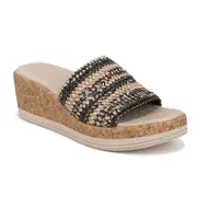 Bzees Runaway Slide Wedge Sandal - Black Multi
