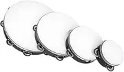 Ｓｉｍｈｏａ 4Pcs Wooden Tambourines Drum Instrument Percussion for Dancing Concert Party