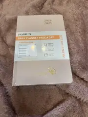 POPRUN Daily Planner Page a Day Appointment Book Medium Pocket Size Hardcover