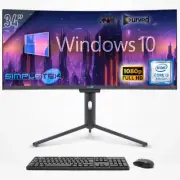 Aio All IN One I3 34 " Curved FHD Windows 10 8gb 240gb Gaming Computer Editing