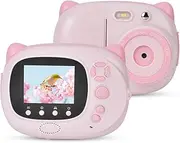 Mini Toy Children Camera,HD 1080P 2.4in IPS Screen 24MP Fun Interest Cartoon Learning Digital Kids Video Camcorder with 20 Phonto Frames for Photo/Recording/DIY