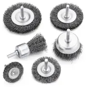 TILAX Drill Wire Brush End Brush Set 6 Piece, Wire Brushes for Cleaning 1/4 I...