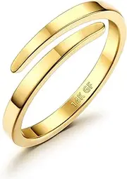 [Sanfenly] 14K Gold Filled Open Twist Rings for Women Girls Stacking Stackable Thin Gold Ring Pinky Thumb Midi Eternity Band Ring Comfort Fit Size 5 to 10
