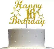 16th Birthday Cake Topper Gold Glitter, 16th Party Decoration Ideas