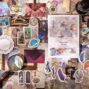 100/pk ILLUSORY NIGHT Scrapbook Accents Ephemera Tags Stickers Art Junk Journal