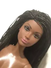 Barbie Made To Move NUDE DOLL African American Fashion Barbie Braided Hair Heide