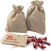 ADVcer Burlap Bags with Drawstring Set, 5.5 x 4 and 4.8 x 3.5, Sacks 20 for Smal