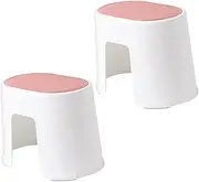 2Pcs Nonslip Toilet Stepping Stool Durable Plastic Foot Stool for Bathroom Office Lightweight Step Stool for Easy Bowel Movements Rollover Design Compact