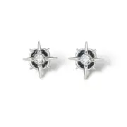 CZ cubic zirconia star stud earrings for men women streetwear unisex style