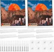 6 Pack Vinyl Record Shelf Wall Mount,12 inch Clear Acrylic Album Record Holder Display, Kids Bookshelf, Floating Wall Shelves for Bathroom, Bedroom, Living Room, Kitchen