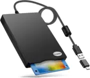 Floppy Disk Reader, 3.5 inch External USB Type C Inch, Black