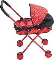 Doll Stroller for Lightweight Doll Stroller with Realistic Design for Pretend Play Present for Polka Dot Style