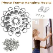 SLIVER PICTURE FRAME HOOKS D RINGS HANGERS FRAME HANGING FIXING