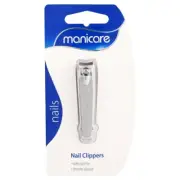 Manicare Nail Clippers + Nail File Curve Cutting Edge Chrome Plated 44800