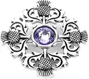 [WSDMAVIS] 1Pcs Vintage Silver Scottish Brooch Pin Thistle Brooch Celtic Pin Scottish Pin for Scarf Sweater Accessories