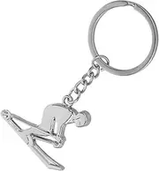 OSOLADY Skiing Keychain Metal Figure Keyring for Skiers Backpack Charm Accessory
