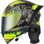 Motorcycle Bluetooth Modular Helmet Full Face Helmet Dual Visor Flip Up Helmet Adult Men Women Street Bike ATV Downhill Mountain Integrated Helmet ECE Approved Helmets
