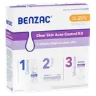 Benzac Clear Skin Acne Control Kit 3 Simple Steps Cleanse Treat & Moisturise